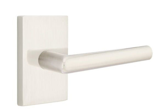 Emtek 5212STUUS15RH Stuttgart Lever Right Hand 2-3/8" Backset Privacy with Modern Rectangular Rose for 1-1/4" to 2" Door Satin Nickel Finish