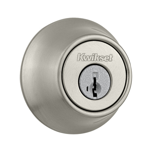 Kwikset 660-15SFV1 Single Cylinder Deadbolt with New Chassis SmartKey with RCAL Latch and 5303 Strike Satin Nickel Finish
