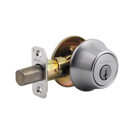 Kwikset 660-26DV1 Single Cylinder Deadbolt with RCAL Latch and RCS Strike with New Chassis Satin Chrome Finish