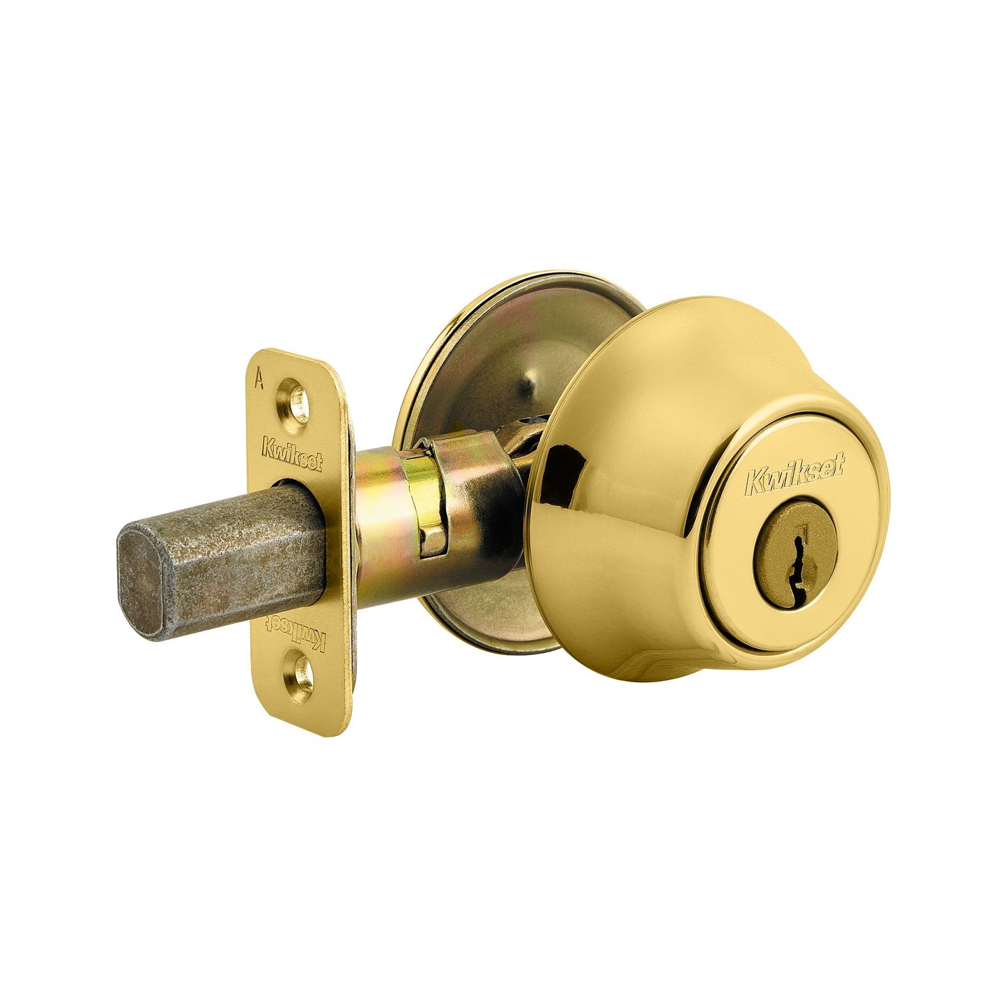 Kwikset 660-3SV1 Single Cylinder Deadbolt SmartKey with RCAL Latch and RCS Strike with New Chassis Bright Brass Finish