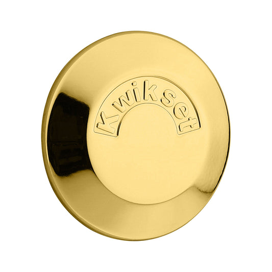 Kwikset 677-3V1 UL One Sided Turn Deadbolt with Blank Plate with RCAL Latch and RCS Strike with New Chassis Bright Brass Finish