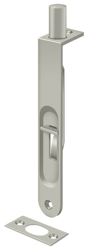 Deltana 6FBR15 6" Flush Bolt; Heavy Duty Round; Satin Nickel Finish