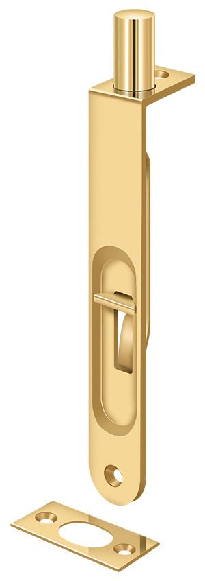 Deltana 6FBRCR003 6" Flush Bolt; Heavy Duty Round; Lifetime Brass Finish