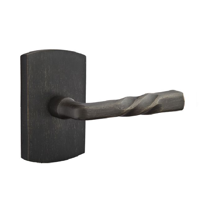 Emtek 7050MTMB Montrose Lever Dummy Pair with Style # 4 Rose for 1-3/8" to 2" Door Medium Bronze Finish