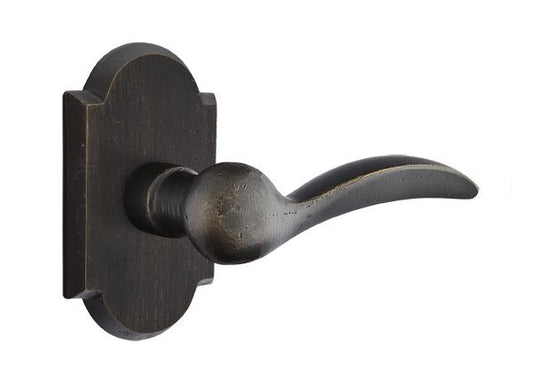 Emtek 7208DMBLH Durango Lever Left Hand 2-3/8" Backset Privacy with Style # 1 Rose for 1-3/8" to 2" Door Medium Bronze Finish