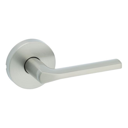 Kwikset 720LSLRDT-15 Lisbon Lever with Round Rose Passage Door Lock with 6AL Latch and RCS Strike Satin Nickel Finish