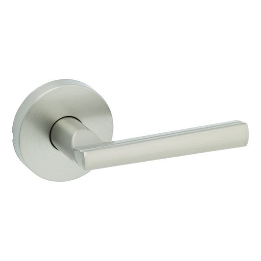 Kwikset 720MRLRDT-15 Montreal Lever with Round Rose Passage Door Lock with 6AL Latch and RCS Strike Satin Nickel Finish