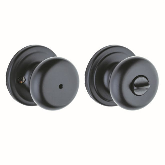 Kwikset 730H-514V1 Hancock Knob Privacy Door Lock with New Chassis with 6AL Latch and RCS Strike Matte Black Finish