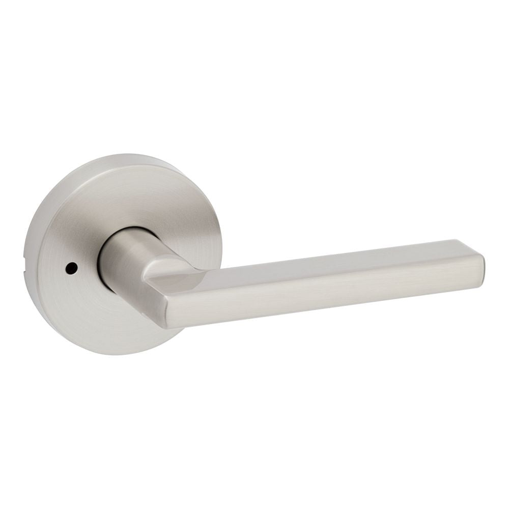 Kwikset 730HFLRDT-15 Halifax Lever with Round Rose Privacy Door Lock with 6AL Latch and RCS Strike Satin Nickel Finish