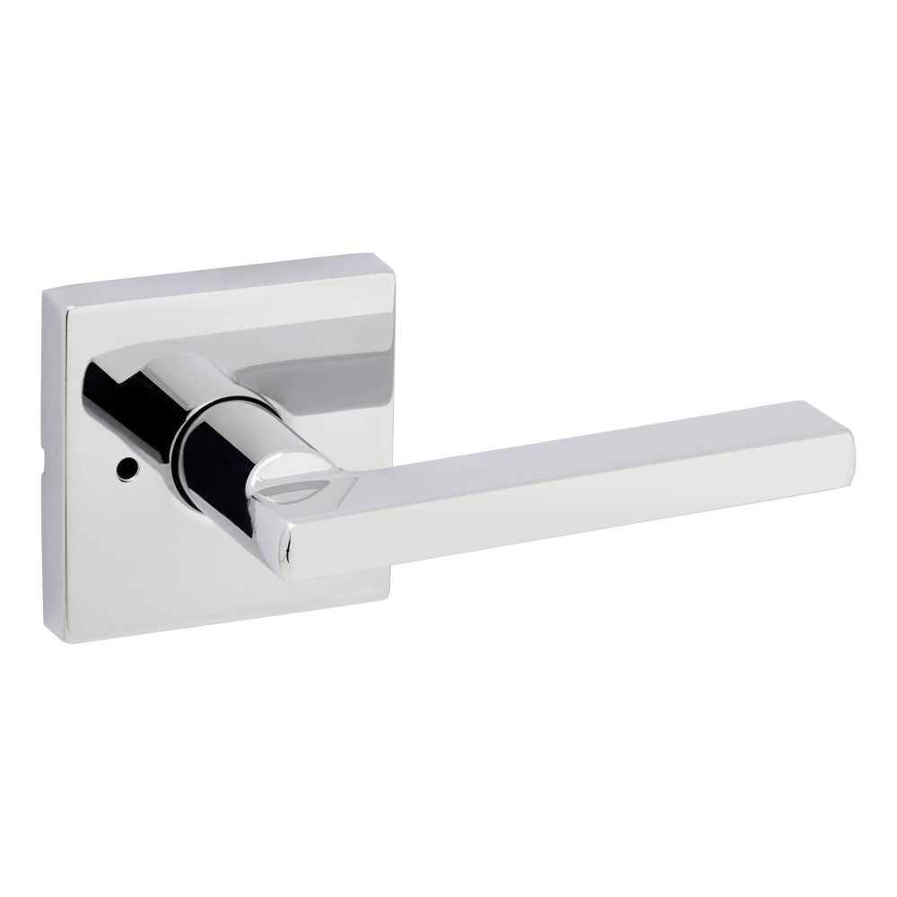 Kwikset 730HFLSQT-26 Halifax Lever with Square Rose Privacy Door Lock with 6AL Latch and RCS Strike Bright Chrome Finish