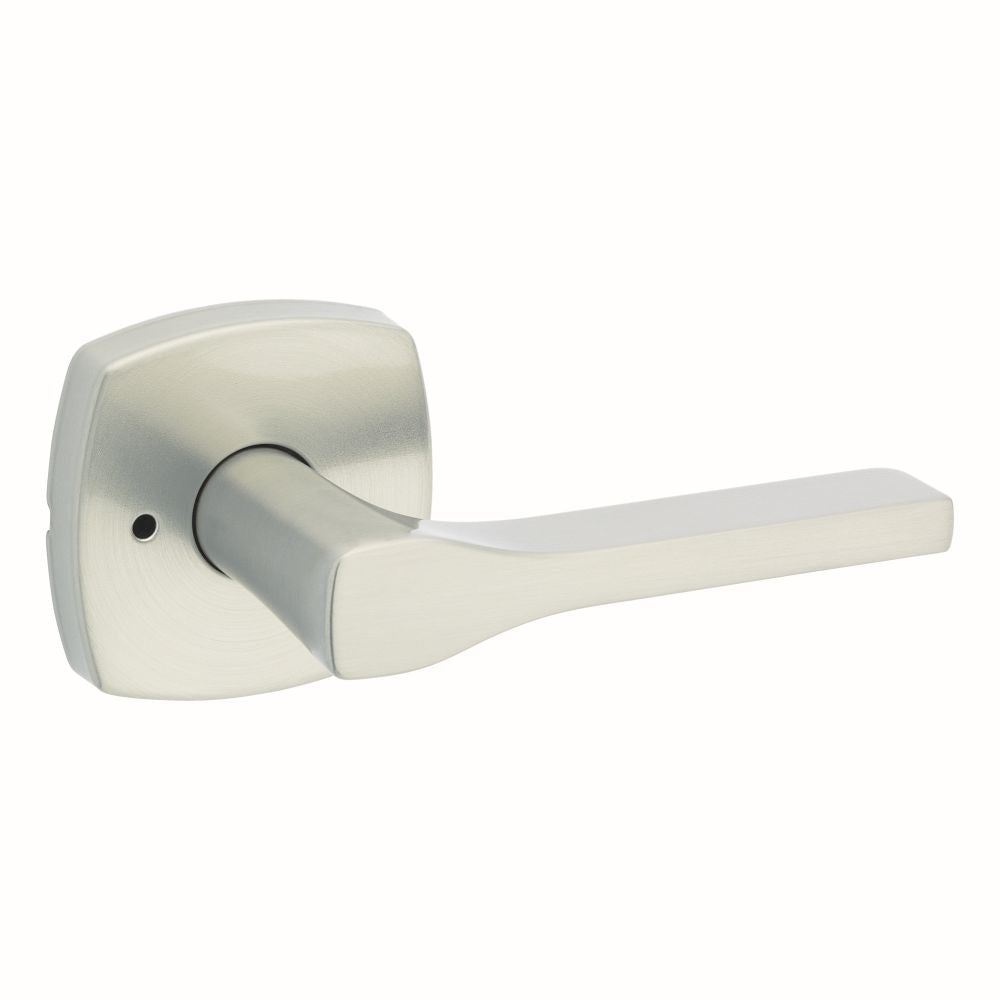 Kwikset 730TPLMDT-15 Tripoli Lever with Midtown Rose Privacy Door Lock with 6AL Latch and RCS Strike Satin Nickel Finish