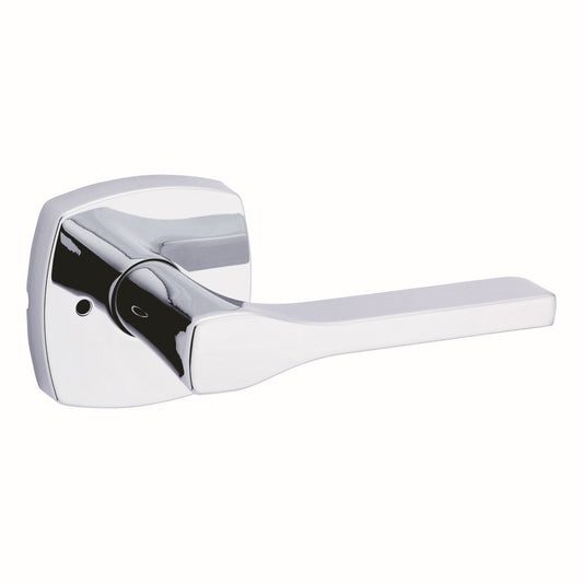 Kwikset 730TPLMDT-26 Tripoli Lever with Midtown Rose Privacy Door Lock with 6AL Latch and RCS Strike Bright Chrome Finish