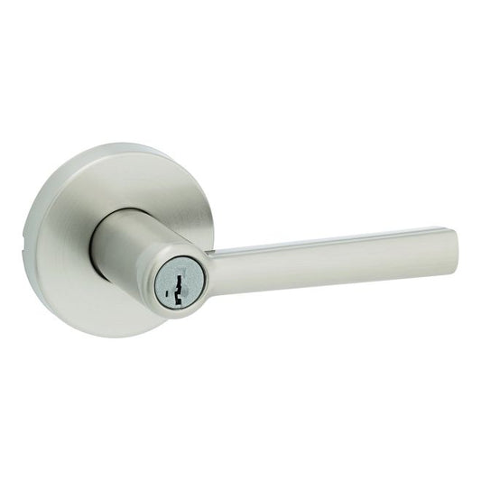 Kwikset 740MRLRDT-15S Montreal Lever with Round Rose Entry Door Lock SmartKey with 6AL Latch and RCS Strike Satin Nickel Finish