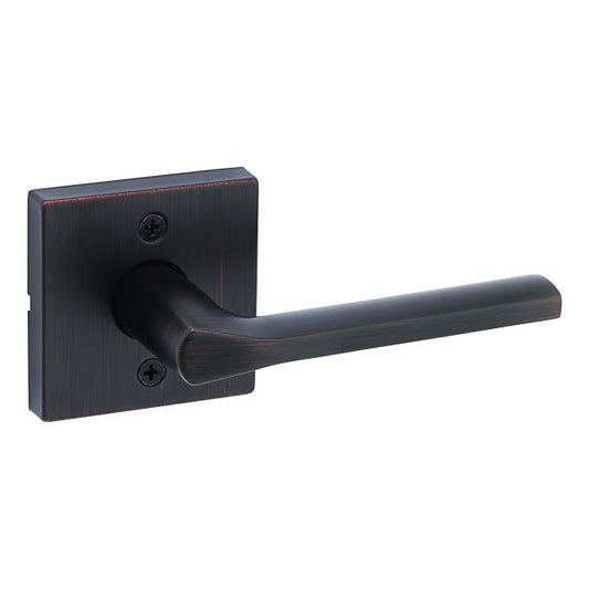 Kwikset 788LSLSQT-11P Lisbon Lever with Square Rose Half Dummy Door Lock Venetian Bronze Finish