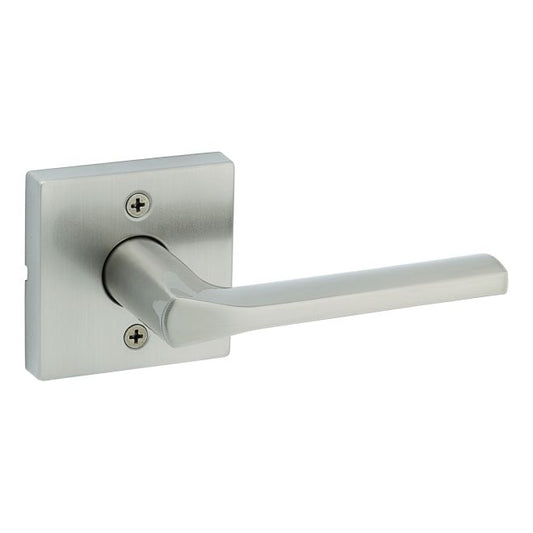 Kwikset 788LSLSQT-15 Lisbon Lever with Square Rose Half Dummy Door Lock Satin Nickel Finish