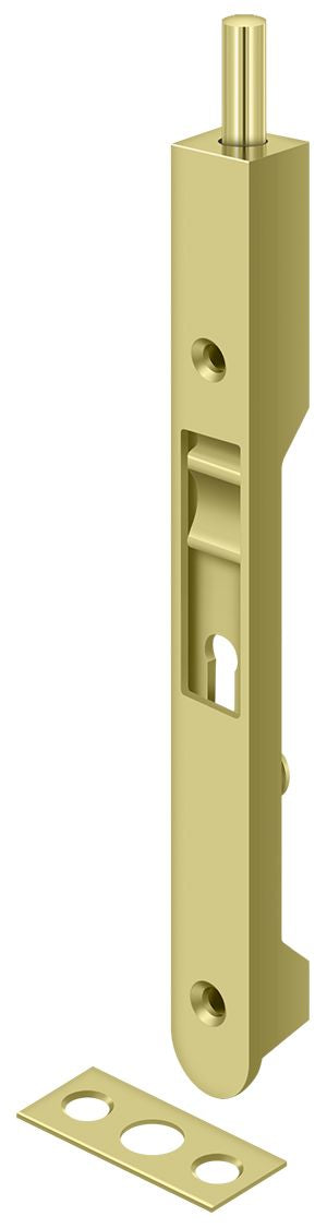 Deltana 7FBR3 7" Flush Bolt; Heavy Duty; Bright Brass Finish