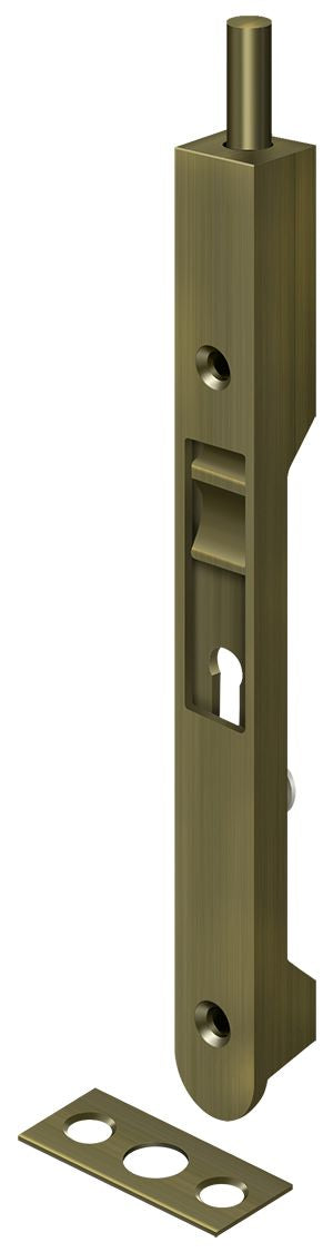 Deltana 7FBR5 7" Flush Bolt; Heavy Duty; Antique Brass Finish