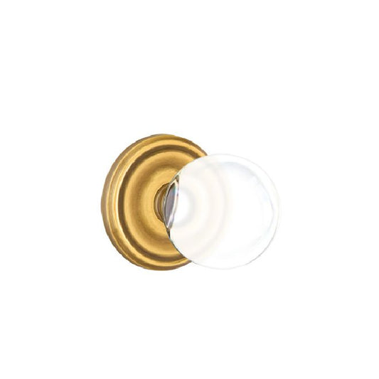 Emtek 8050BLUS7 Bristol Crystal Knob Dummy Pair with Regular Rose for 1-1/4" to 2" Door French Antique Brass Finish