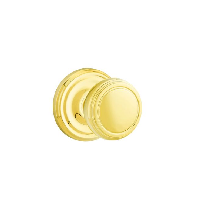 Emtek 8050NWUS3 Norwich Knob Dummy Pair with Regular Rose for 1-1/4" to 2" Door Polished Brass Lifetime Finish