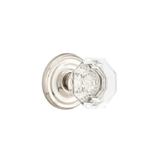 Emtek 8100OTUS14 Old Town Crystal Knob 2-3/8" Backset Passage with Regular Rose for 1-1/4" to 2" Door Polished Nickel Lifetime Finish