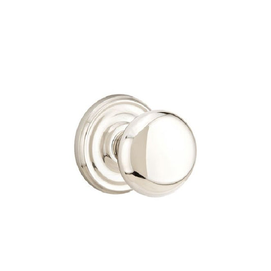 Emtek 8100PUS14 Providence Knob 2-3/8" Backset Passage with Regular Rose for 1-1/4" to 2" Door Polished Nickel Lifetime Finish