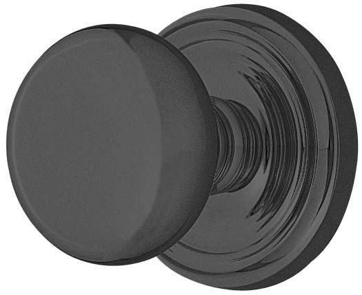 Emtek 8100PUS19 Providence Knob 2-3/8" Backset Passage with Regular Rose for 1-1/4" to 2" Door Flat Black Finish