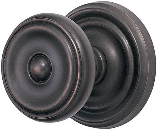 Emtek 8100WUS10B Waverly Knob 2-3/8" Backset Passage with Regular Rose for 1-1/4" to 2" Door Oil Rubbed Bronze Finish