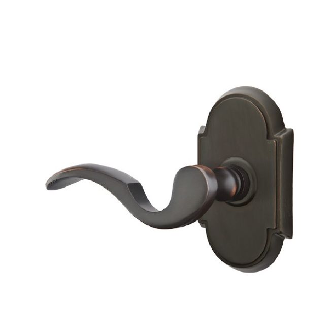 Emtek 8108CUS10BLH Cortina Lever Left Hand 2-3/8" Backset Passage with # 8 Rose for 1-1/4" to 2" Door Oil Rubbed Bronze Finish
