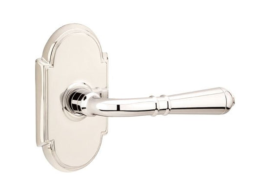 Emtek 8208TUS14RH Turino Lever Right Hand 2-3/8" Backset Privacy with # 8 Rose for 1-1/4" to 2" Door Polished Nickel Lifetime Finish