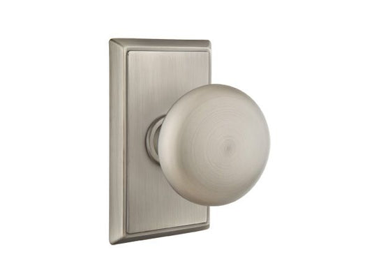Emtek 8521PUS15A Providence Knob Dummy Pair with Rectangular Rose for 1-1/4" to 2" Door Pewter Finish
