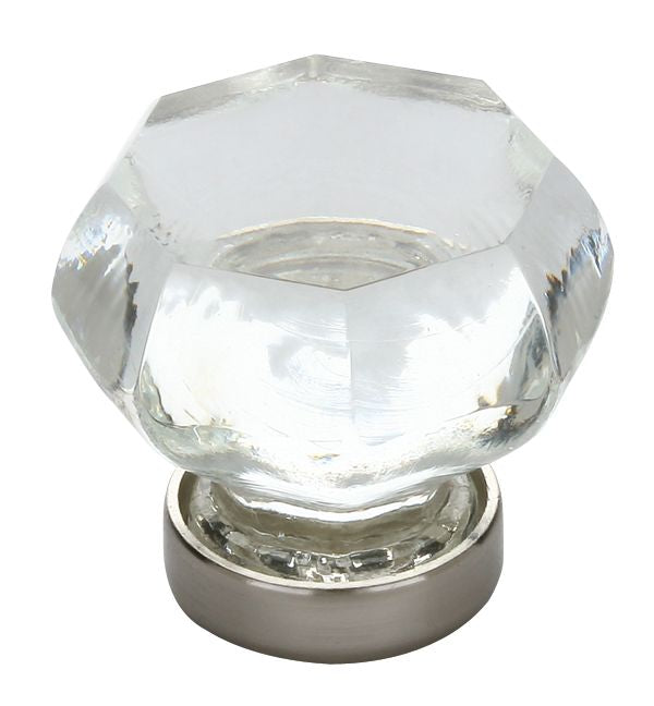 Emtek 86010US15 Old Town Clear 1" Cabinet Knob Satin Nickel Finish