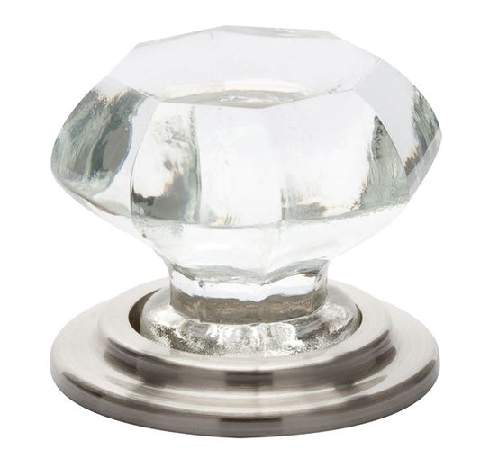 Emtek 86028US15 Old Town Clear 1-3/4" Cabinet Knob Satin Nickel Finish