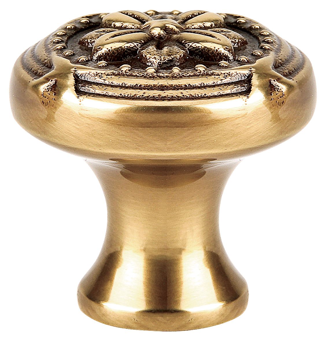 Emtek 86277US7 Ribbon and Reed 1-1/4" Cabinet Knob French Antique Brass Finish