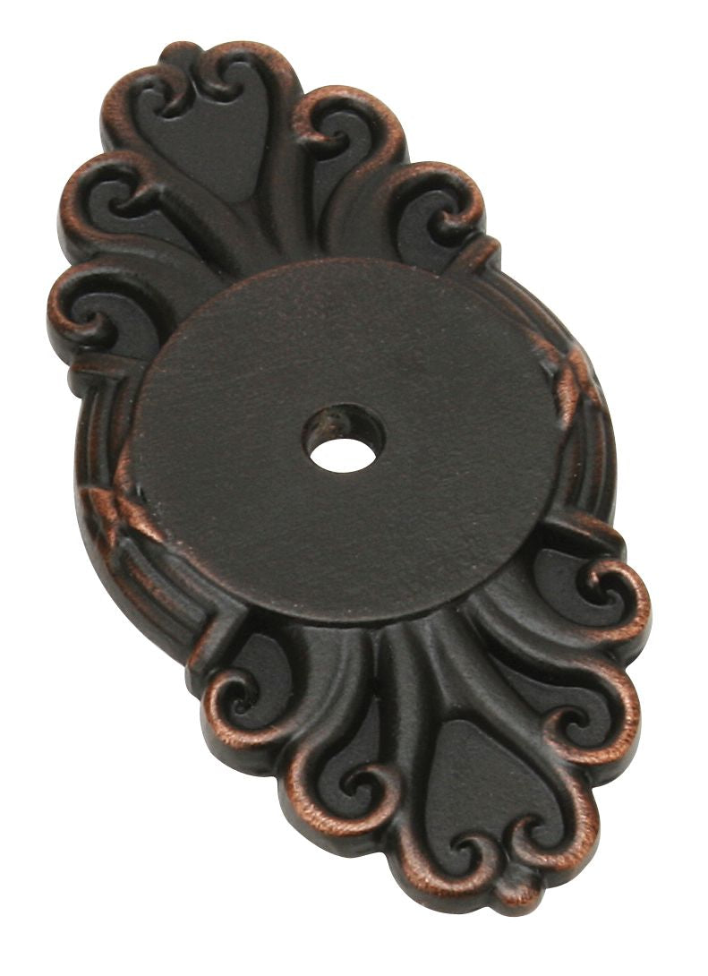 Emtek 86293US10B Ribbon and Reed Backplate for Cabinet Knob Oil Rubbed Bronze Finish