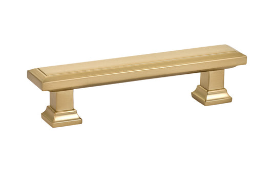 Emtek 86300US4 Geometric Rectangular Cabinet Pull with 3-1/2" Center to Center Satin Brass Finish