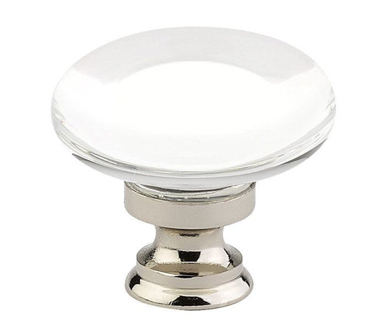 Emtek 86567US15 Providence 1-3/8" Crystal Cabinet Knob Satin Nickel Finish