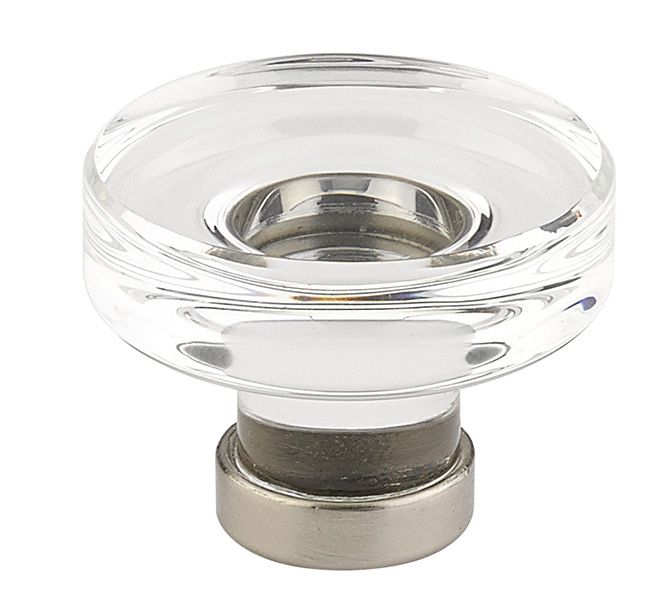 Emtek 86569US15 Grayson 1-1/4" Crystal Cabinet Knob Satin Nickel Finish