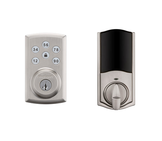 Kwikset 888ZW500-15S Smartcode Touchpad Electronic Deadbolt with Z-Wave 500 Chipset with RCAL Latch and RCS Strike Satin Nickel Finish