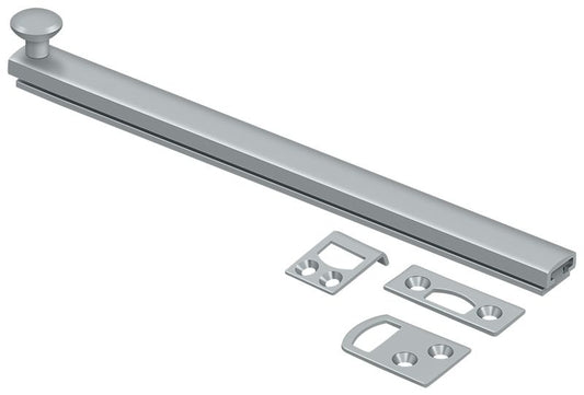 Deltana 8SBCS26D 8" Surface Bolt; Concealed Screw; Heavy Duty; Satin Chrome Finish