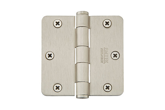 Emtek 91023US15 Pair of 3-1/2" x 3-1/2" 1/4" Radius Steel Residential Duty Hinges Satin Nickel Finish