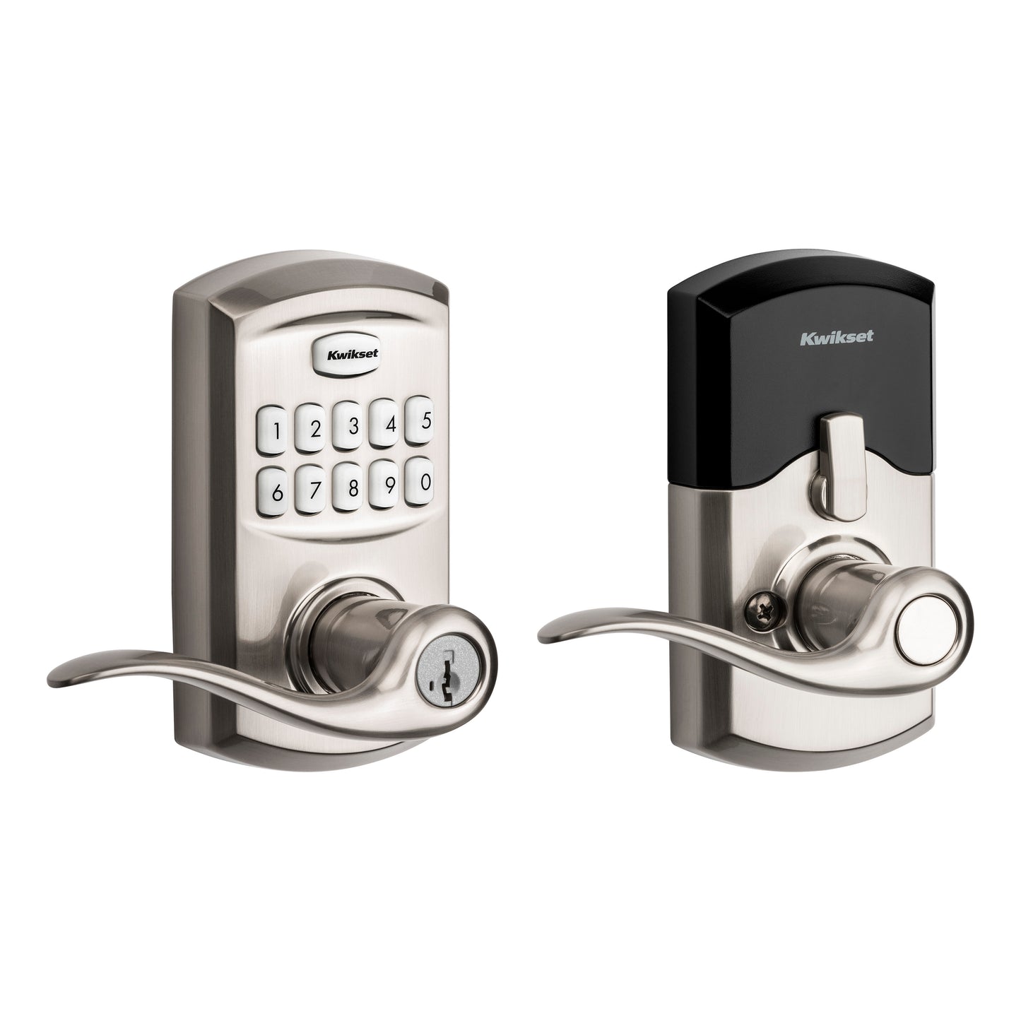 Kwikset 917TNL-15S Smartcode Keypad Electronic with Tustin Lever SmartKey with 6AL Latch and RCS Strike Satin Nickel Finish