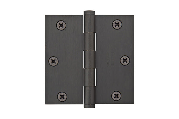 Emtek 92013US10B Pair of 3-1/2" x 3-1/2" Square Steel Heavy Duty Hinges Oil Rubbed Bronze Finish