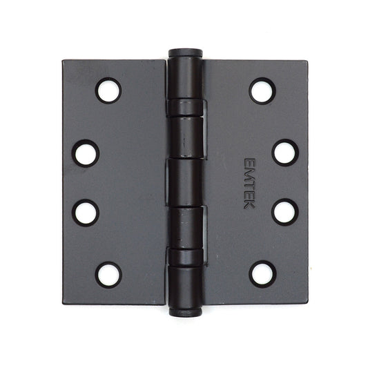 Emtek 94014US19 Pair of 4" x 4" Square Steel Heavy Duty Ball Bearing Hinges Flat Black Finish