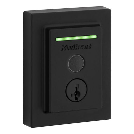 Kwikset 959CNTFPRT-514S Halo Touch Contemporary Fingerprint Deadbolt with Built-in Wifi and SmartKey Backup Matte Black Finish