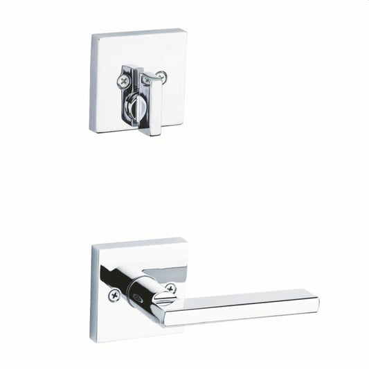 Kwikset 971HFLSQT-26V1 Single Cylinder Interior Halifax Lever Trim with Square Rose New Chassis Bright Chrome Finish