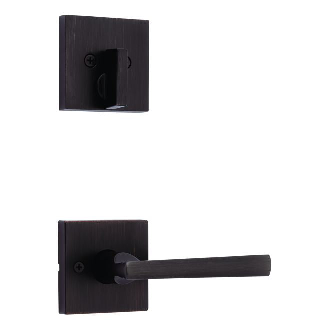 Kwikset 971MRLSQT-11PV1 Single Cylinder Interior Montreal Lever Trim with Square Rose New Chassis Venetian Bronze Finish