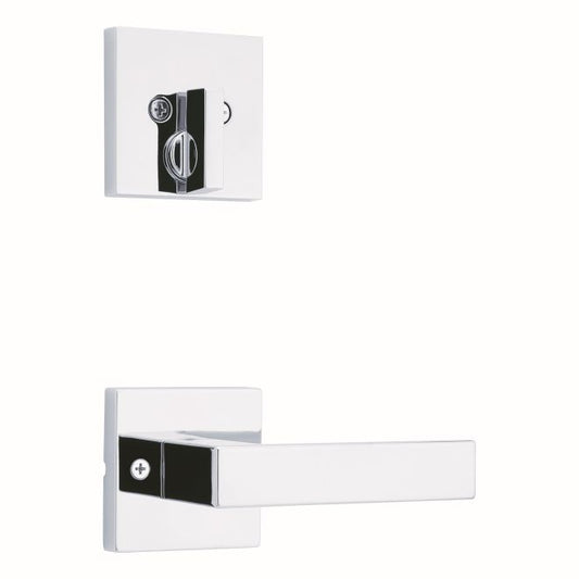 Kwikset 971SALSQT-26 Single Cylinder Interior Singapore Lever Trim with Square Rose Bright Chrome Finish