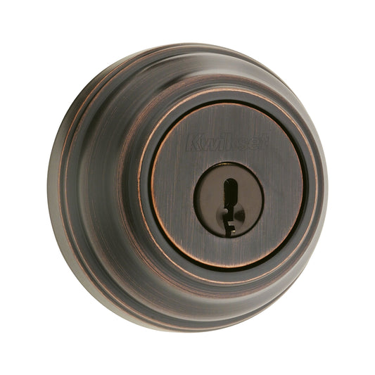 Kwikset 984-11PSV1 UL Double Cylinder Deadbolt SmartKey with New Chassis with RCAL Latch and RCS Strike Venetian Bronze Finish