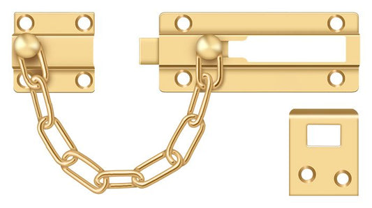 Deltana CDG35CR003 Door Guard; Chain / Doorbolt; Lifetime Brass Finish