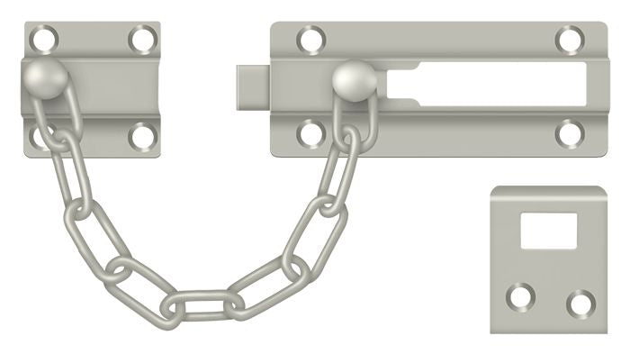 Deltana CDG35U15 Door Guard; Chain / Doorbolt; Satin Nickel Finish